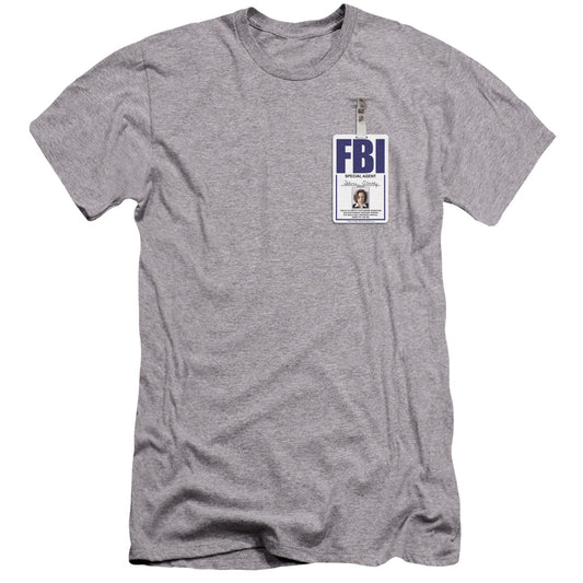 X Files Scully Badge Premium Bella Canvas Slim Fit Mens T Shirt Athletic Heather