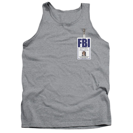 X Files Scully Badge Mens Tank Top Shirt Athletic Heather