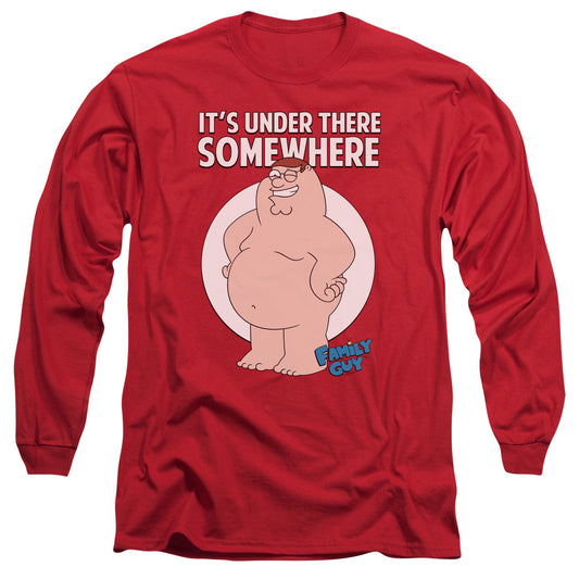 Family Guy Somewhere Mens Long Sleeve Shirt Red