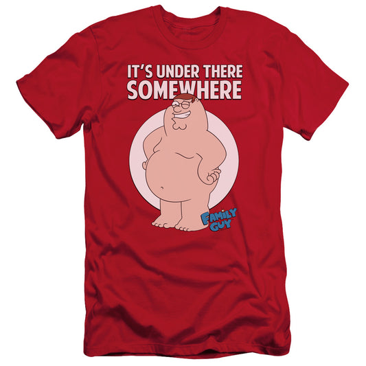 Family Guy Somewhere Slim Fit Mens T Shirt Red