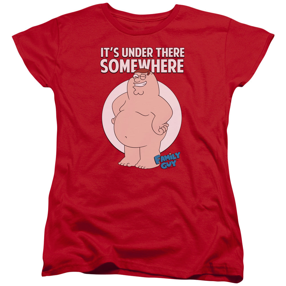 Family Guy Somewhere Womens T Shirt Red