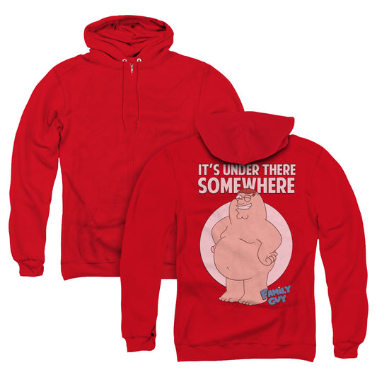 Family Guy Somewhere Back Print Zipper Mens Hoodie Red