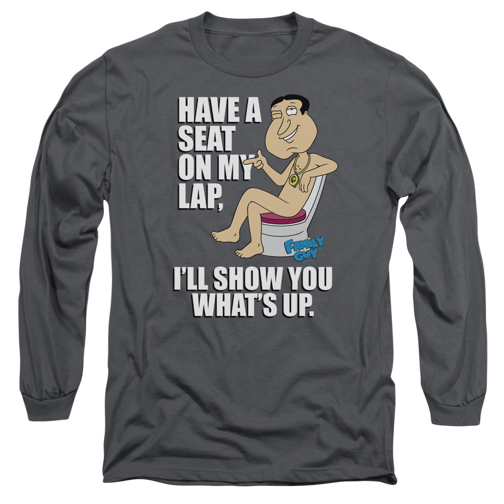 Family Guy Whats Up Mens Long Sleeve Shirt Charcoal