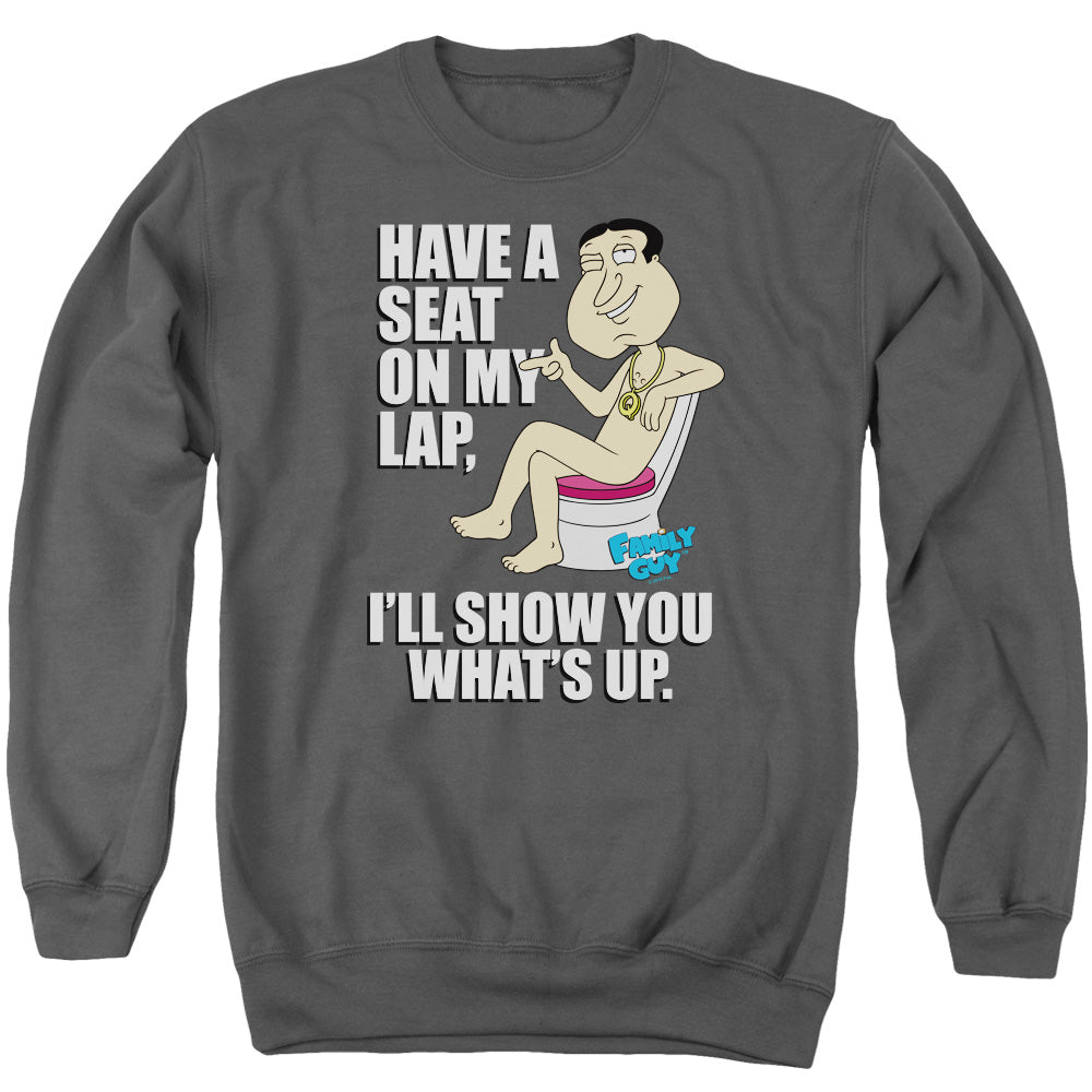 Family Guy Whats Up Mens Crewneck Sweatshirt Charcoal