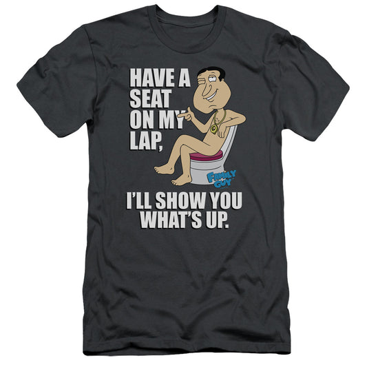 Family Guy Whats Up Slim Fit Mens T Shirt Charcoal