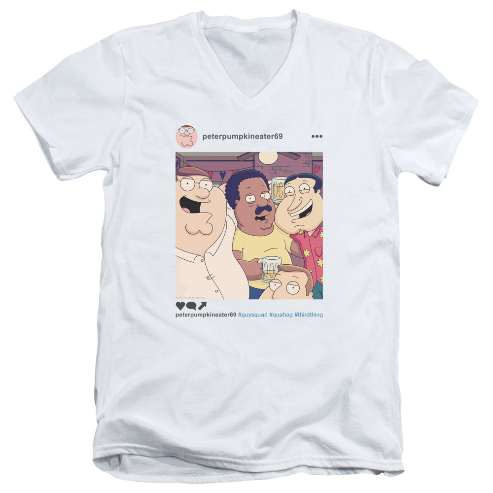 Family Guy Insta Mens Slim Fit V-Neck T Shirt White