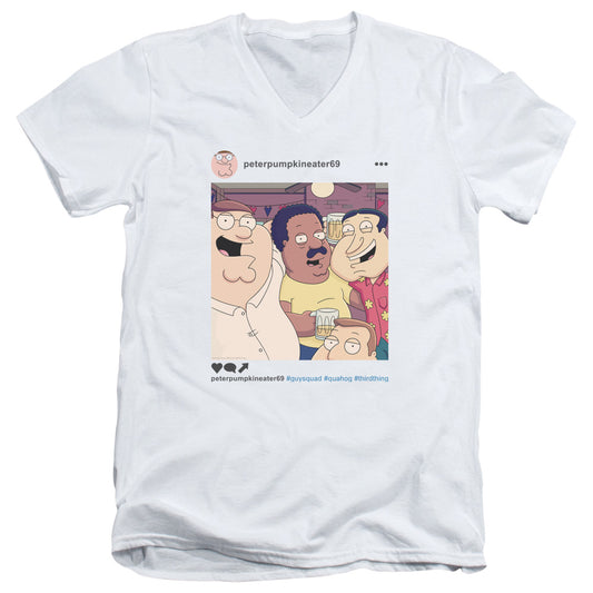 Family Guy Insta Mens Slim Fit V-Neck T Shirt White