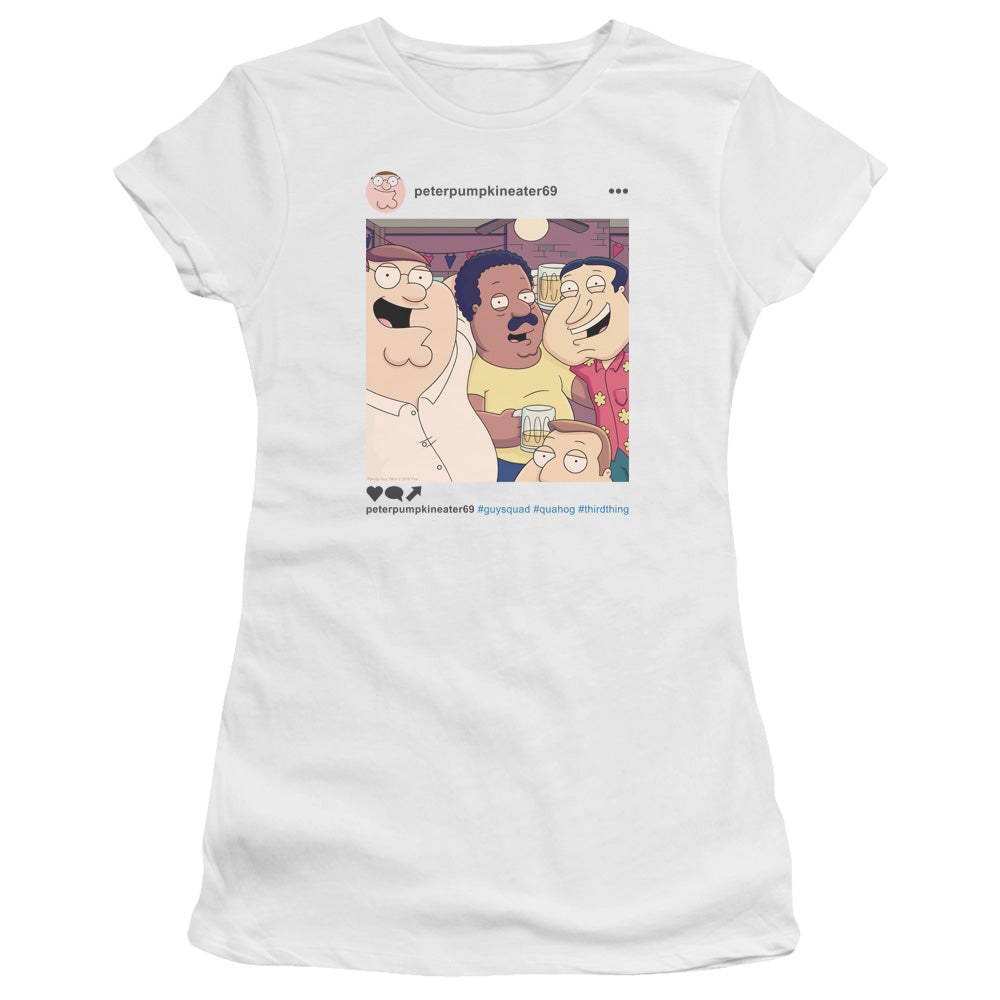 Family Guy Insta Junior Sheer Cap Sleeve Womens T Shirt White