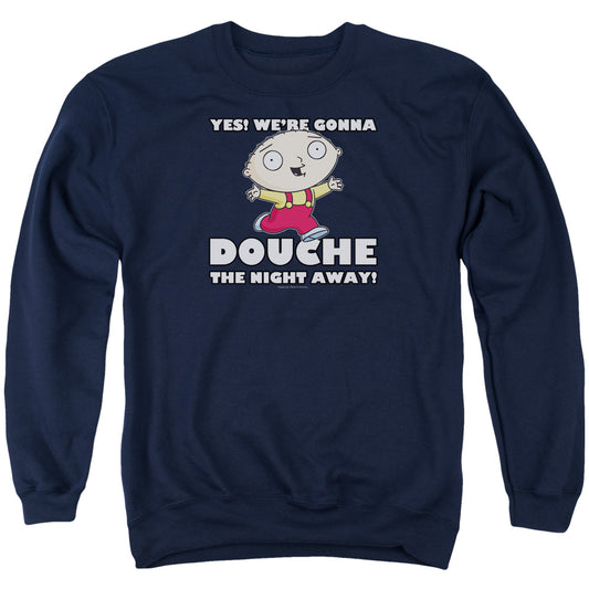 Family Guy Douche The Night Away Mens Crewneck Sweatshirt Navy Blue