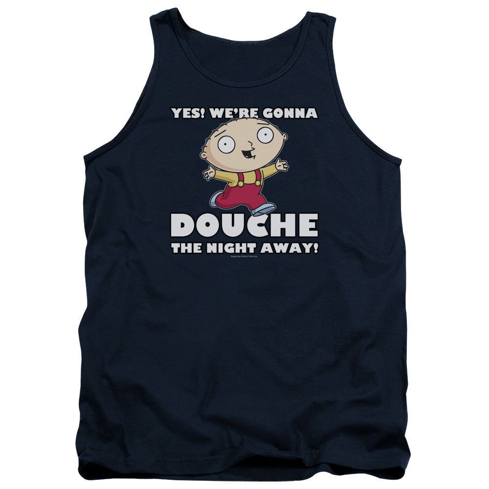 Family Guy Douche The Night Away Mens Tank Top Shirt Navy Blue