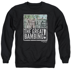 The Sandlot The Great Bambino Mens Crewneck Sweatshirt Black