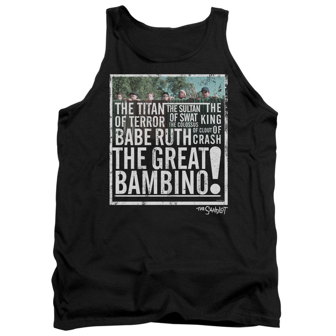 The Sandlot The Great Bambino Mens Tank Top Shirt Black