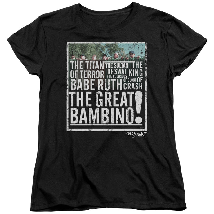 The Sandlot The Great Bambino Womens T Shirt Black