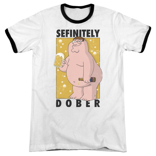 Family Guy Dober Heather Ringer Mens T Shirt White Black