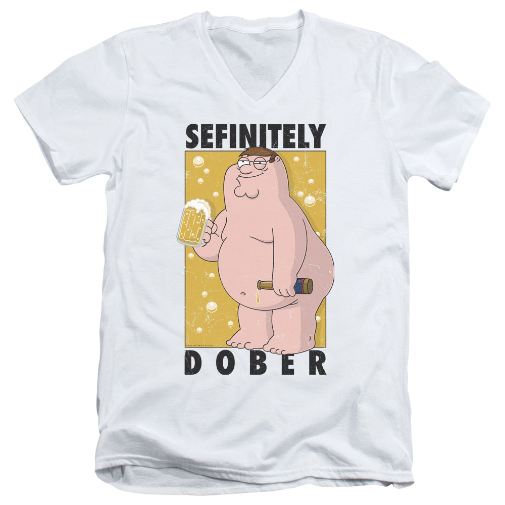 Family Guy Dober Mens Slim Fit V-Neck T Shirt White