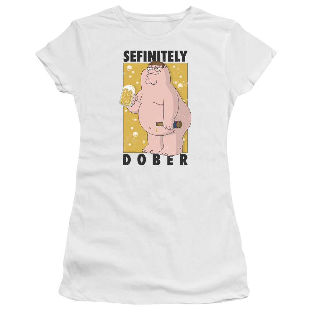 Family Guy Dober Junior Sheer Cap Sleeve Womens T Shirt White