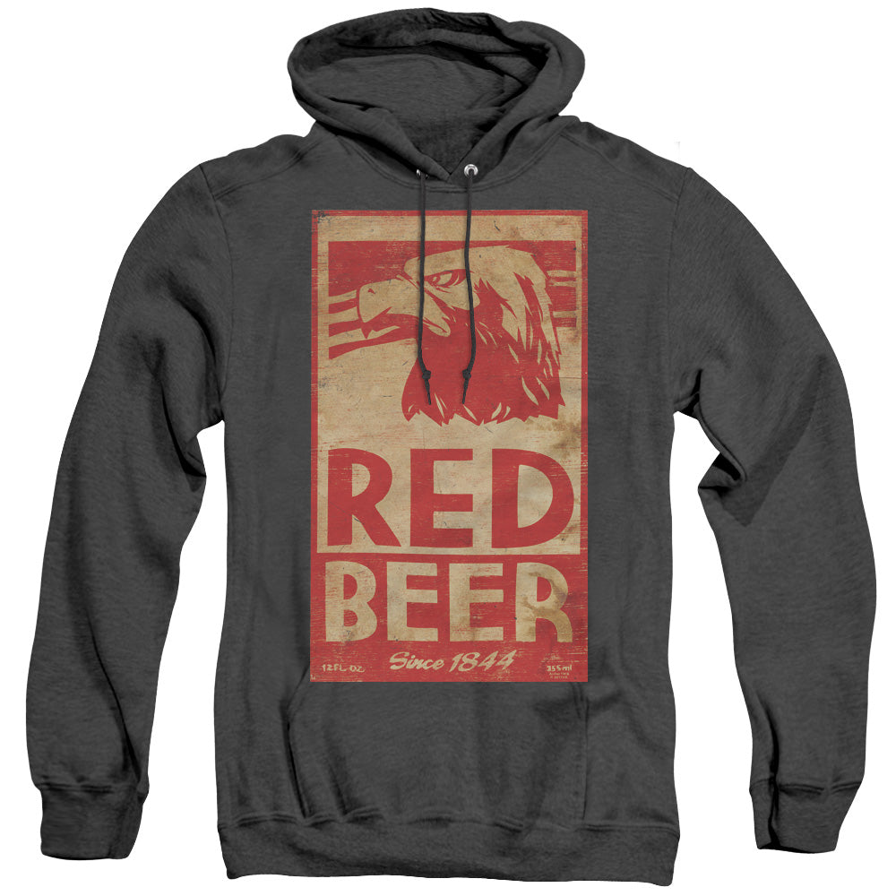 Archer Red Beer Label Heather Mens Hoodie Black