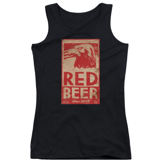 Archer Red Beer Label Womens Tank Top Shirt Black