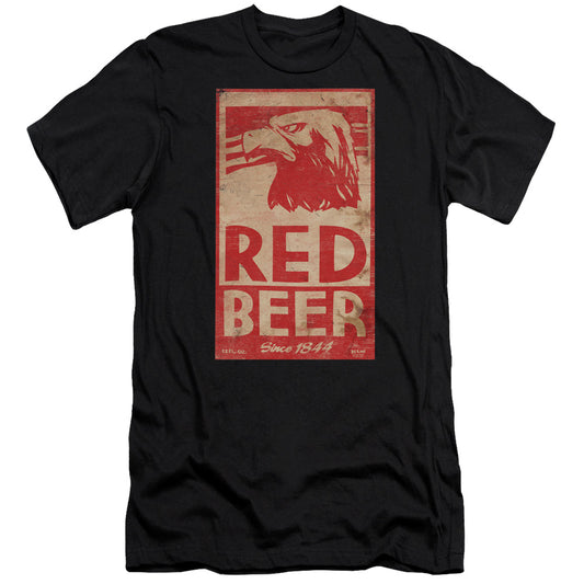 Archer Red Beer Label Premium Bella Canvas Slim Fit Mens T Shirt Black