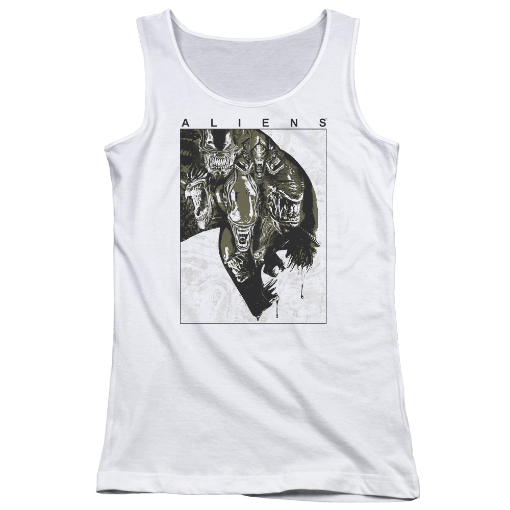 Aliens Aliens Inside Womens Tank Top Shirt White