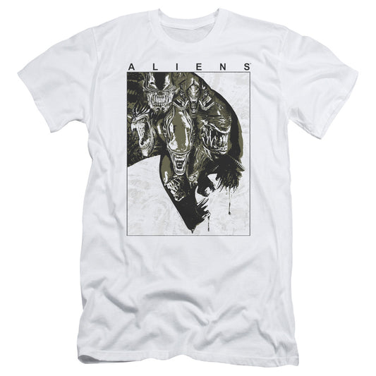 Aliens Aliens Inside Slim Fit Mens T Shirt White