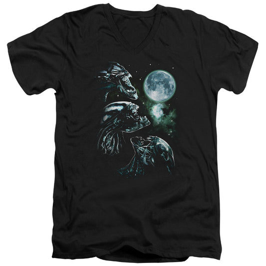 Aliens Alien Howl Mens Slim Fit V-Neck T Shirt Black