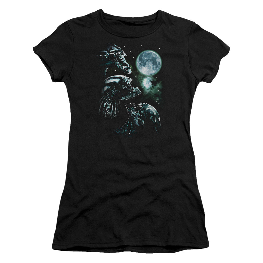 Aliens Alien Howl Junior Sheer Cap Sleeve Womens T Shirt Black