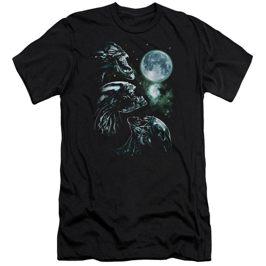 Aliens Alien Howl Premium Bella Canvas Slim Fit Mens T Shirt Black