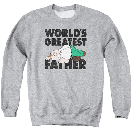 Family Guy The Greatest Father Mens Crewneck Sweatshirt Athletic Heather