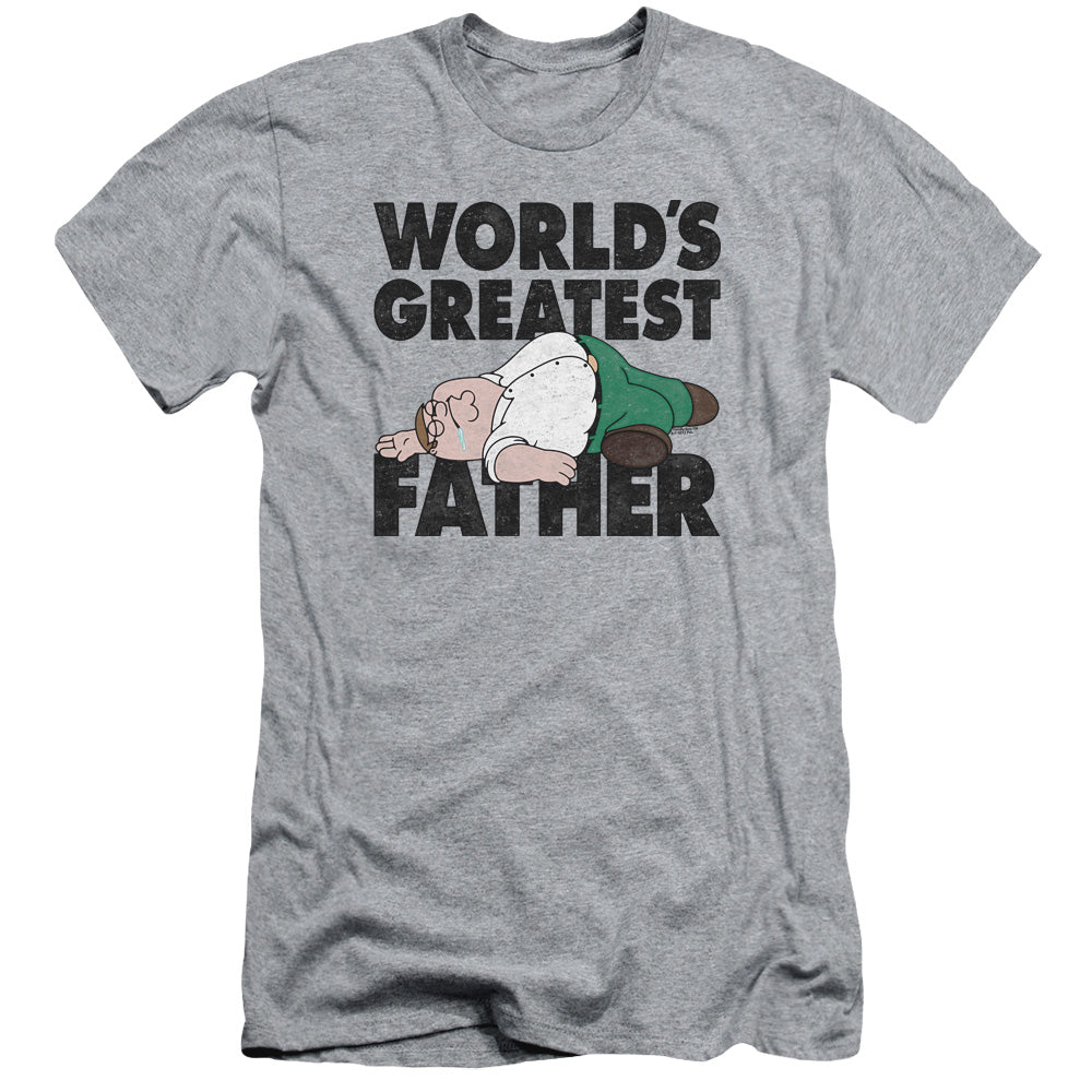 Family Guy The Greatest Father Slim Fit Mens T Shirt Athletic Heather