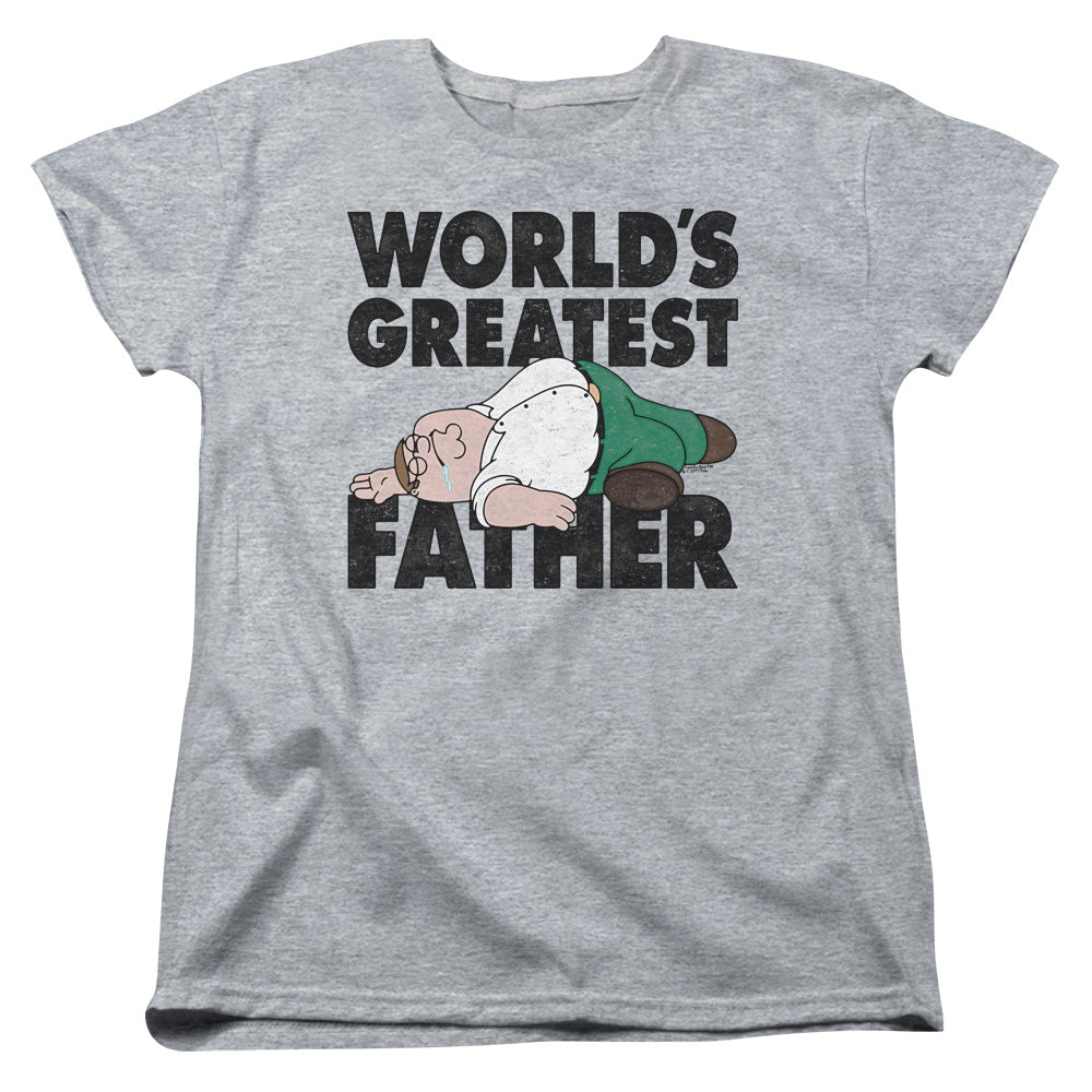 Family Guy The Greatest Father Womens T Shirt Athletic Heather