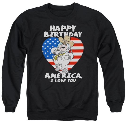 Family Guy American Love Mens Crewneck Sweatshirt Black