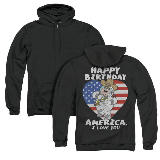 Family Guy American Love Back Print Zipper Mens Hoodie Black