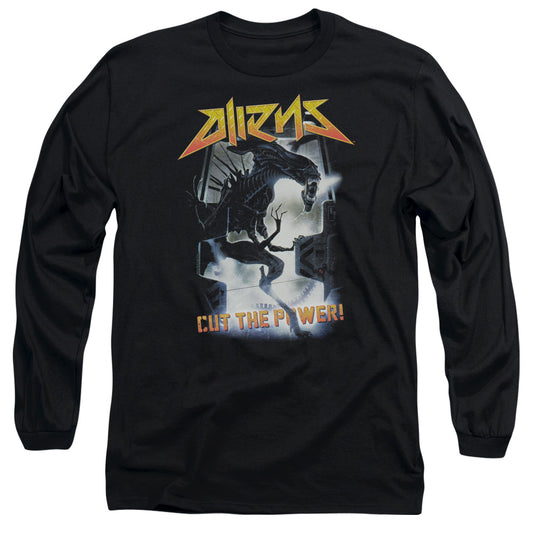 Aliens Cut The Power Mens Long Sleeve Shirt Black