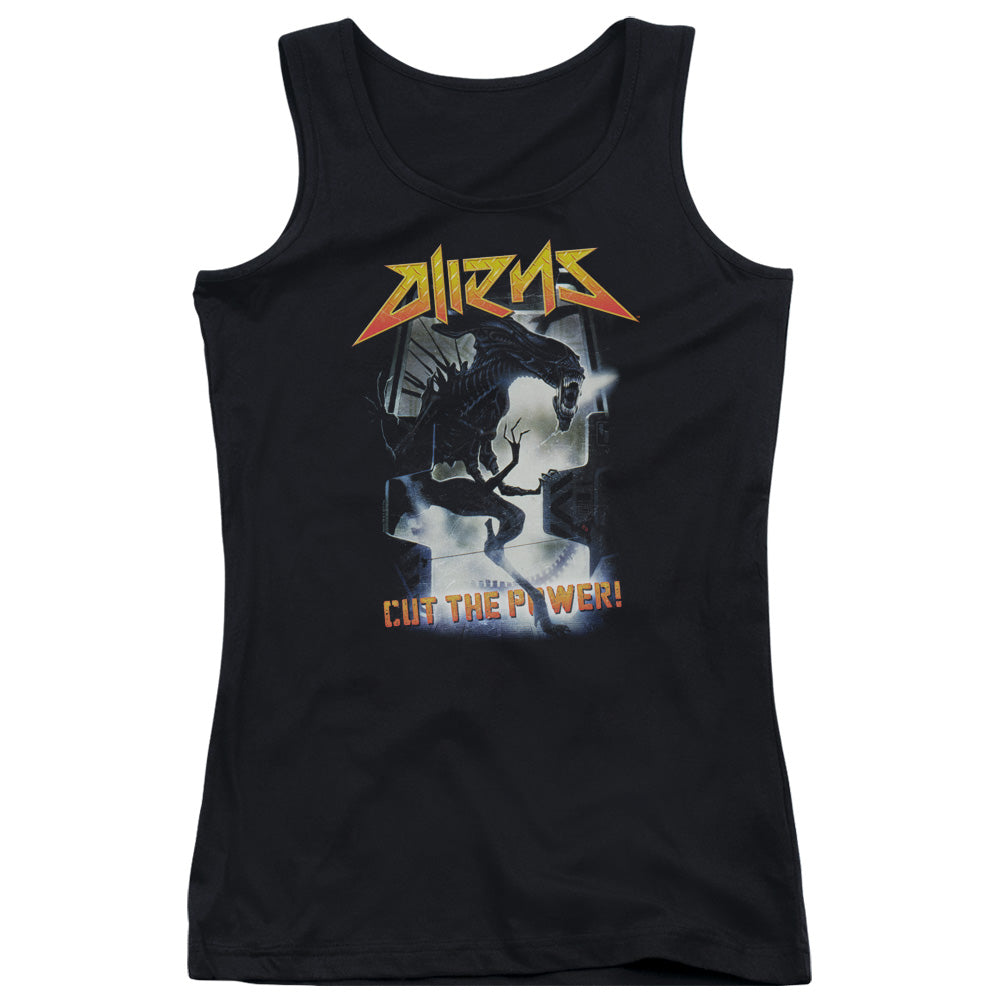 Aliens Cut The Power Womens Tank Top Shirt Black