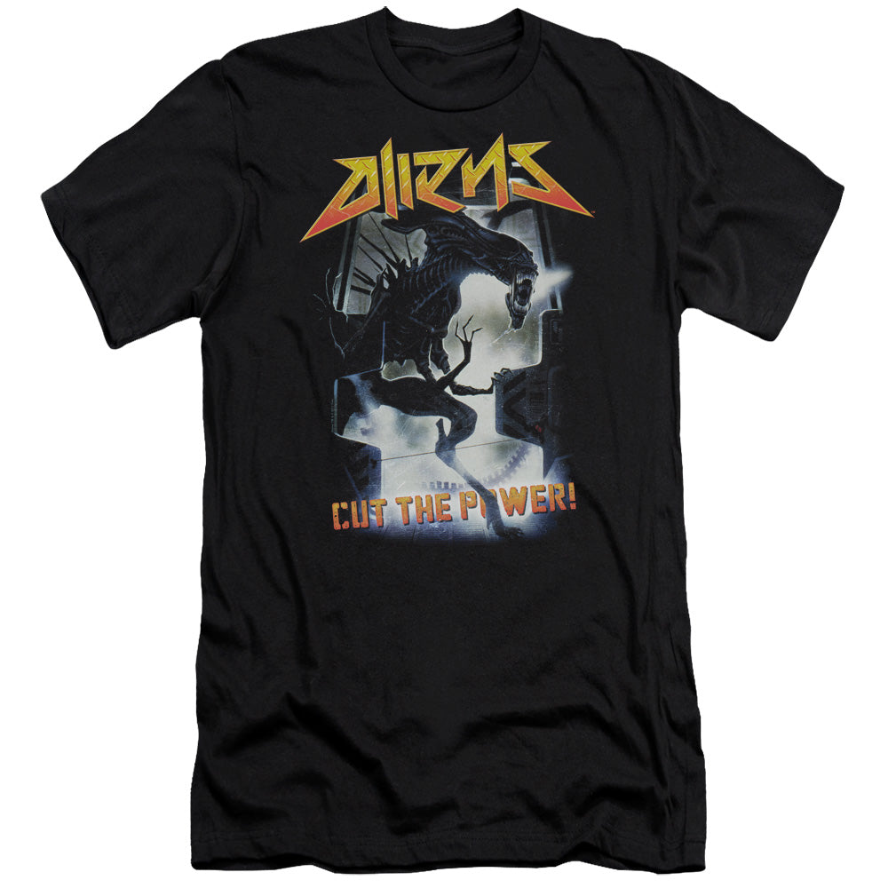 Aliens Cut The Power Premium Bella Canvas Slim Fit Mens T Shirt Black