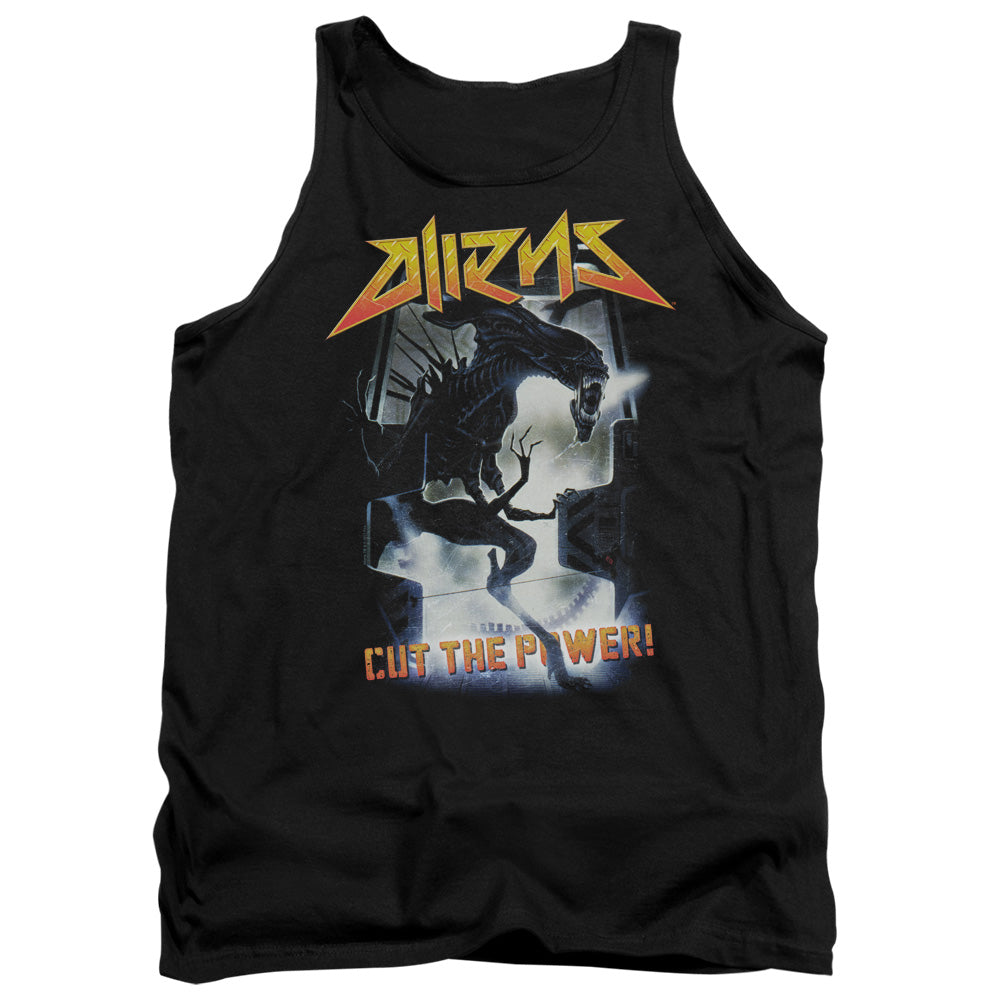 Aliens Cut The Power Mens Tank Top Shirt Black