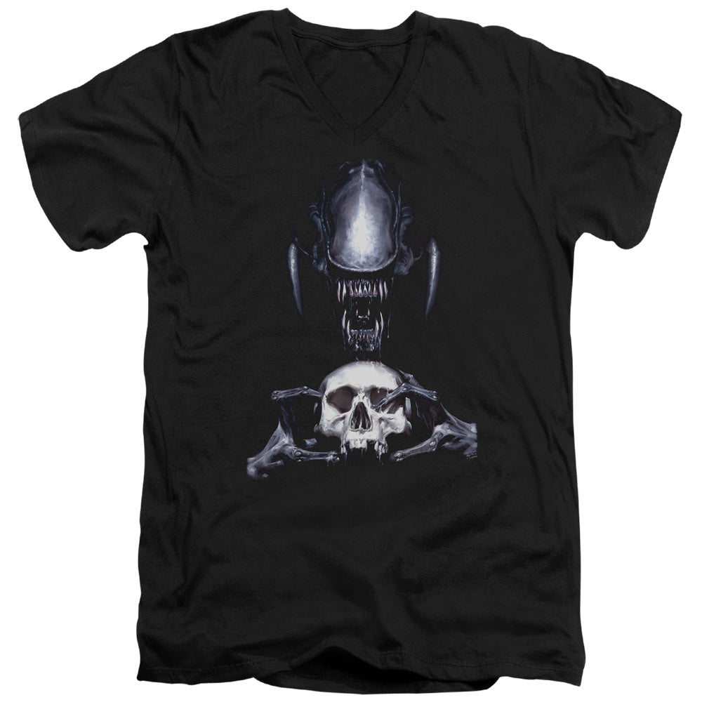 Aliens Trophy Mens Slim Fit V-Neck T Shirt Black