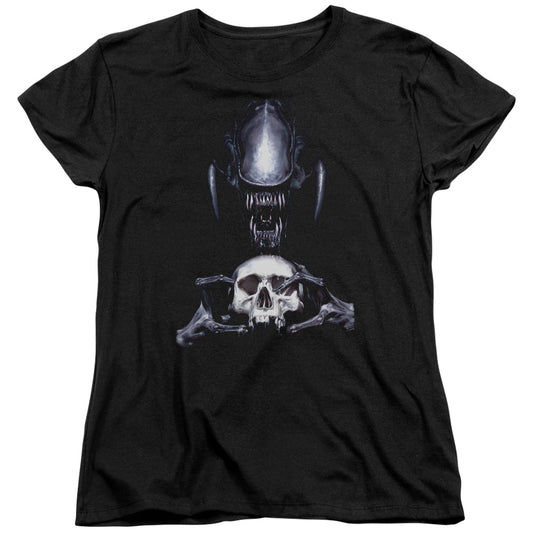 Aliens Trophy Womens T Shirt Black