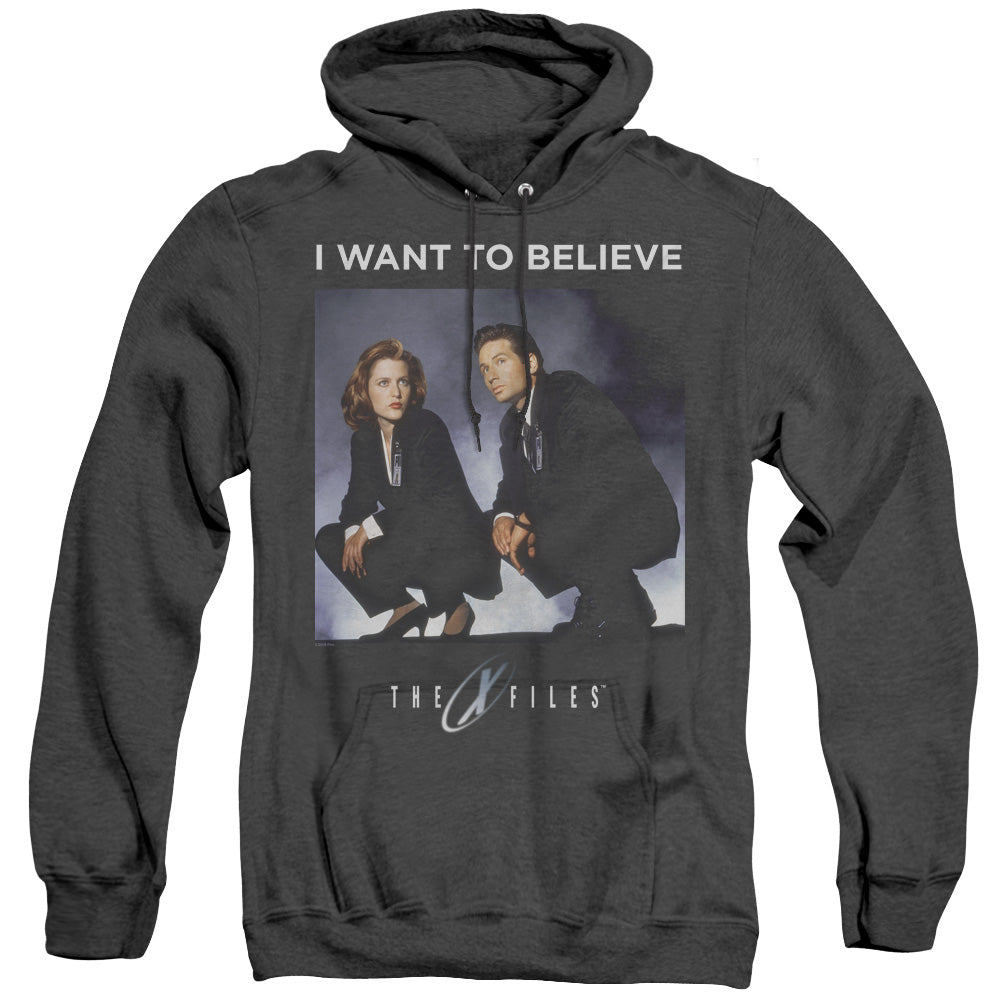 X Files Want To Believe Heather Mens Hoodie Black