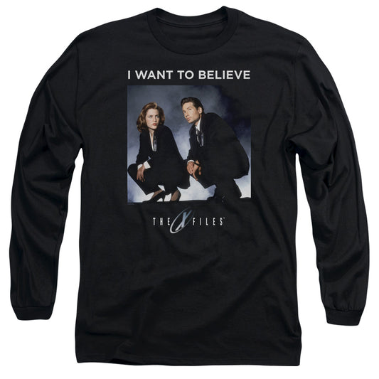 X Files Want To Believe Mens Long Sleeve Shirt Black