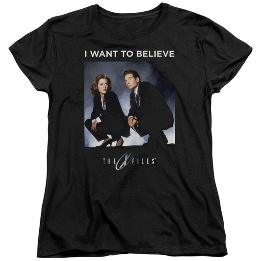 X Files Want To Believe Womens T Shirt Black