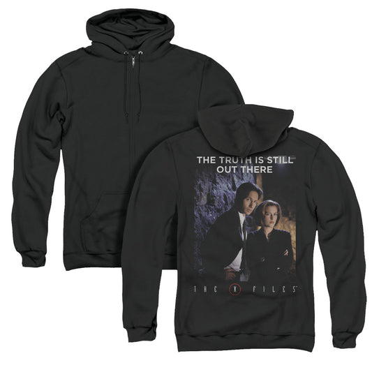 X Files Teamwork Truth Back Print Zipper Mens Hoodie Black