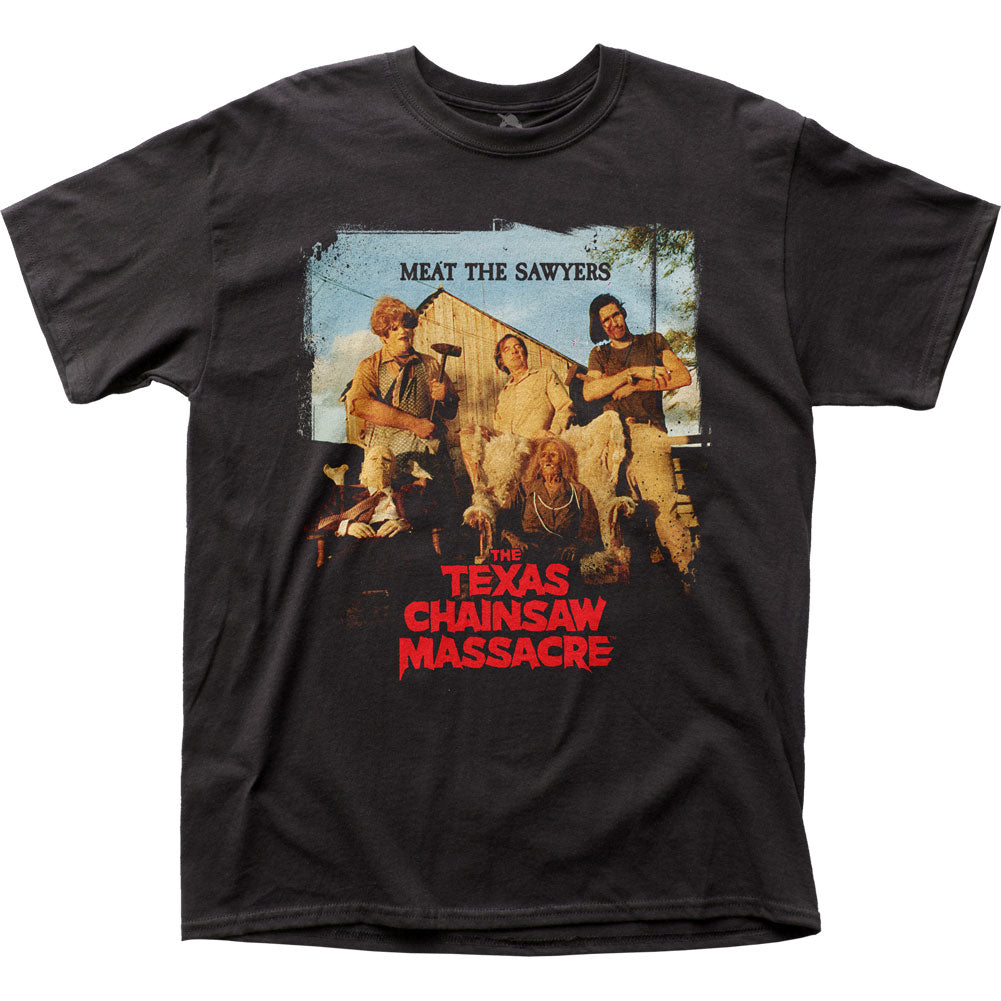Texas Chainsaw Massacre Meat the Sawyers Mens T Shirt Black