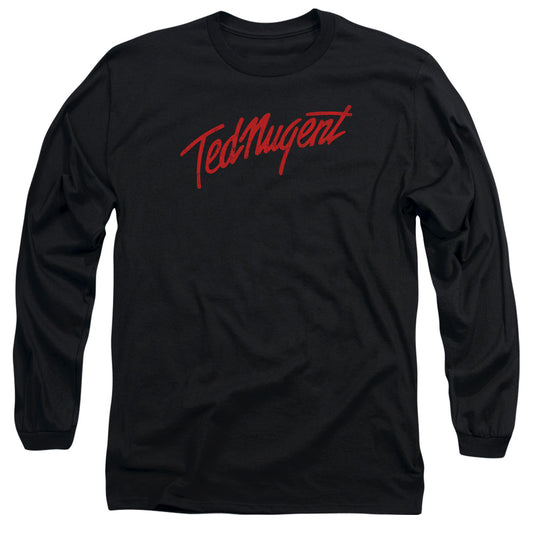 Ted Nugent Distress Logo Mens Long Sleeve Shirt Black