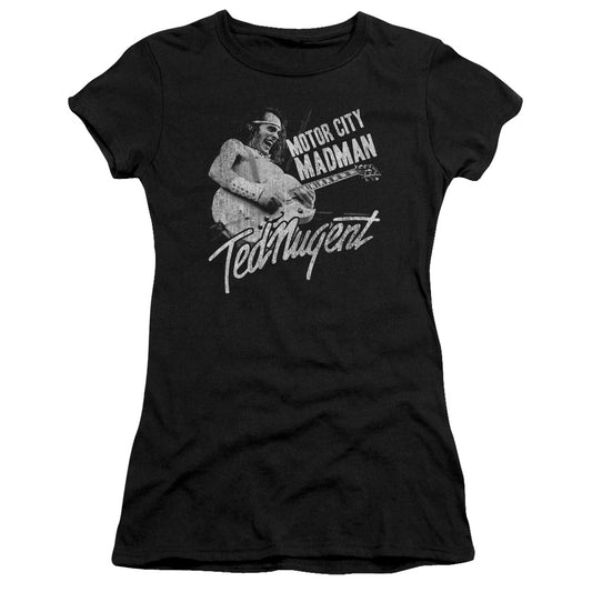 Ted Nugent Madman Junior Sheer Cap Sleeve Womens T Shirt Black