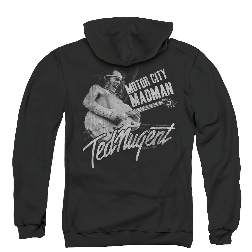 Ted Nugent Madman Back Print Zipper Mens Hoodie Black