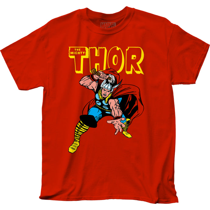Thor War Hammer Mens T Shirt Red