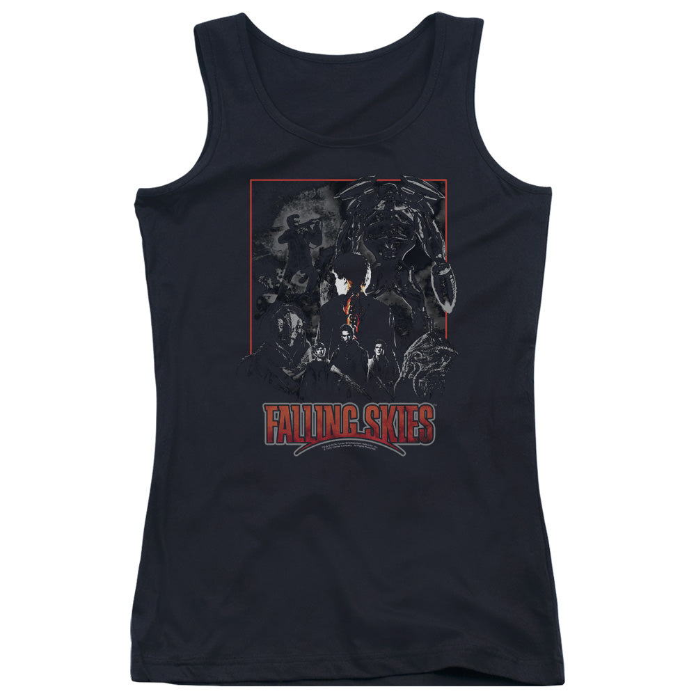 Falling Skies Collage Womens Tank Top Shirt Black