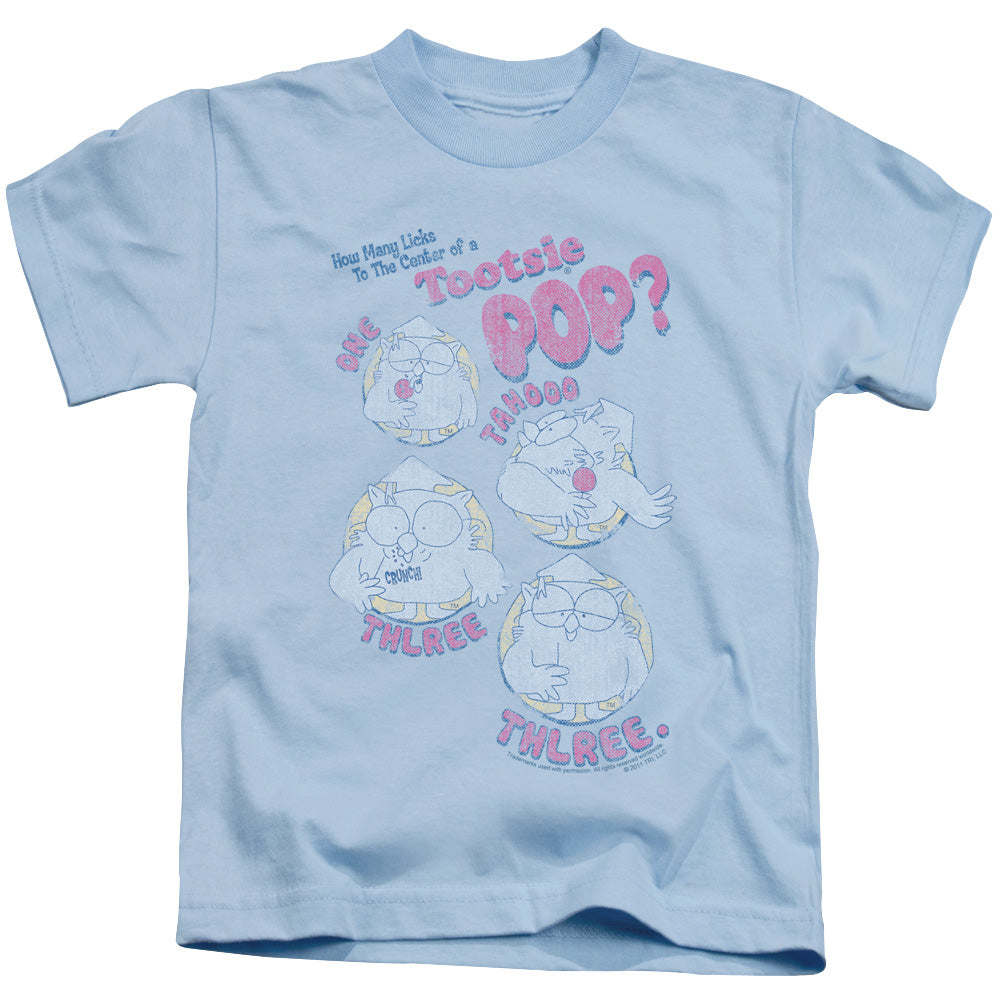 Tootsie Roll Three Juvenile Kids Youth T Shirt Light Blue